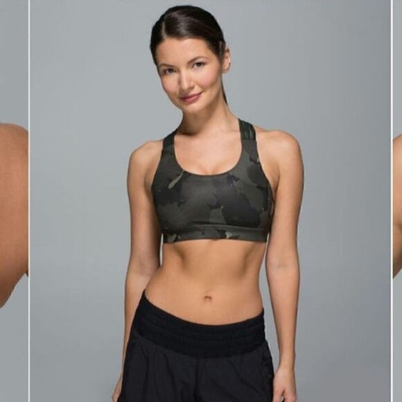 Lululemon All Sport Bra in Palm Party Gator Green Camo, sz 6 - Picture 7 of 8